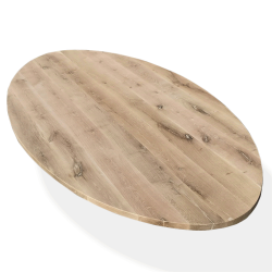 Ovaal eiken tafelblad op maat