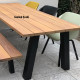 Iroko hardhouten tuintafel (240x105cm) geschikt voor 6 stoelen