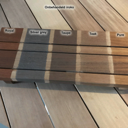 Iroko hardhouten tuintafel (180x87cm) met bijpassende bankjes