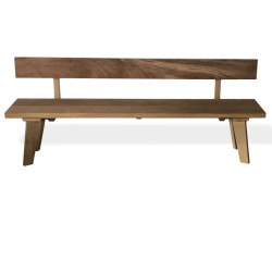 Iroko hardhouten tuinbank met rugleuning op maat